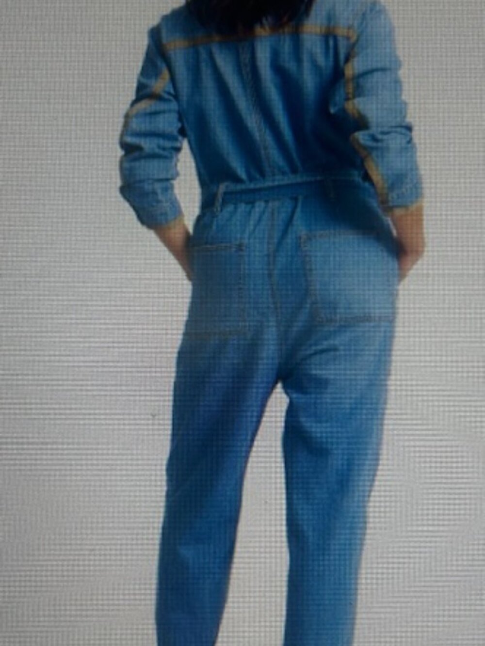 One Teaspoon Claudia Ciao Blue Long Length Zip Tie Fitted Denim Overalls NWT - Picture 2 of 16